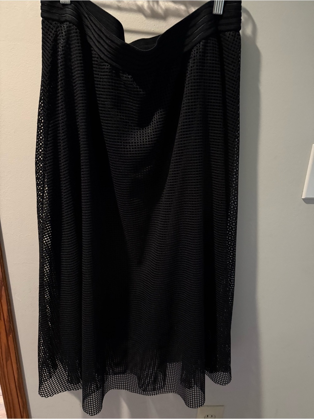 Alfani Black Maxi Mesh Overlay Skirt